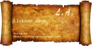 Lichter Áron névjegykártya